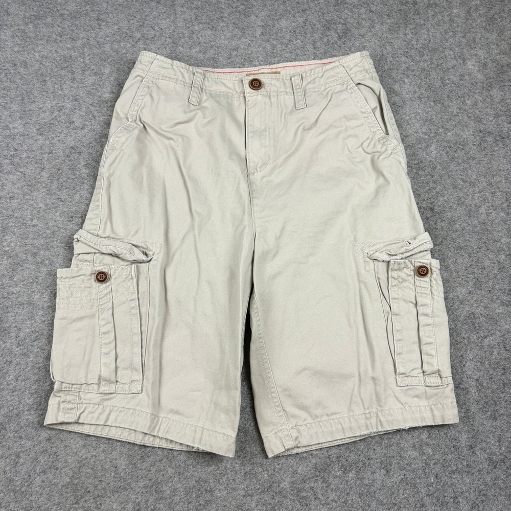 Y2K‎ Red Camel Cargo Shorts Boys Size 20 Khaki Tan Cotton Utility Pockets Casual